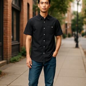 Volcom Men's Black Casual Button Down Shirt
